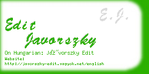 edit javorszky business card